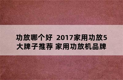 功放哪个好  2017家用功放5大牌子推荐 家用功放机品牌